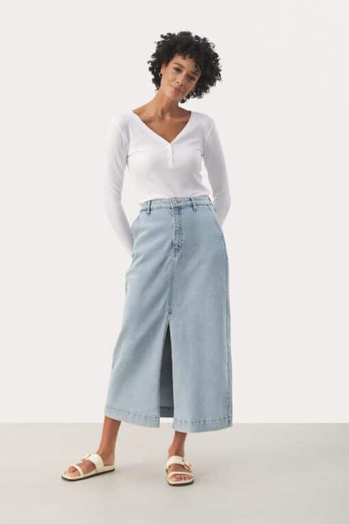 Part Two Caliah Skirt Light Blue Denim