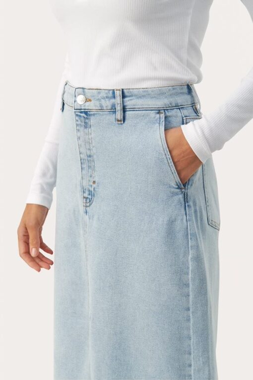 Part Two Caliah Skirt Light Blue Denim