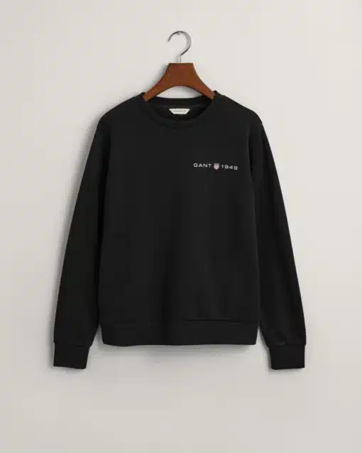 Gant Woman Printed Graphic C-Neck Sweat Black