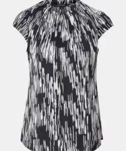 Comma, Print Blouse Top Navy