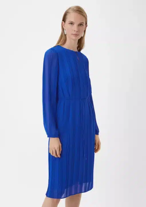 Comma, Plisee Dress Ocean Blue
