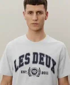 Les Deux University T-shirt Snow Melange/Dark Navy