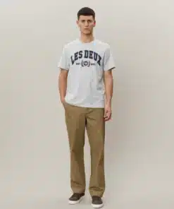 Les Deux University T-shirt Snow Melange/Dark Navy