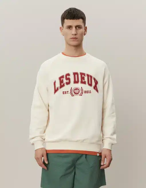 Les Deux University Sweatshirt Light Ivory/Burnt Red
