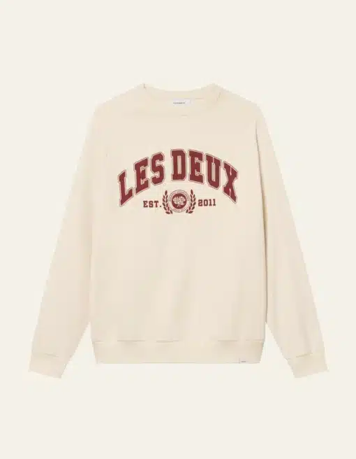 Les Deux University Sweatshirt Light Ivory/Burnt Red