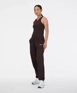 New Balance Linear Heritage Rib Knit Racer Tank Black Coffee