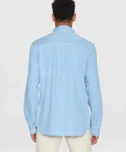 Knowledge Cotton Apparel Loose Denim Shirt Bleached Blue