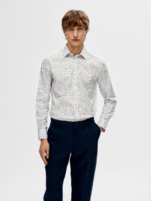 Selected Homme Slimsoho Aop Shirt White