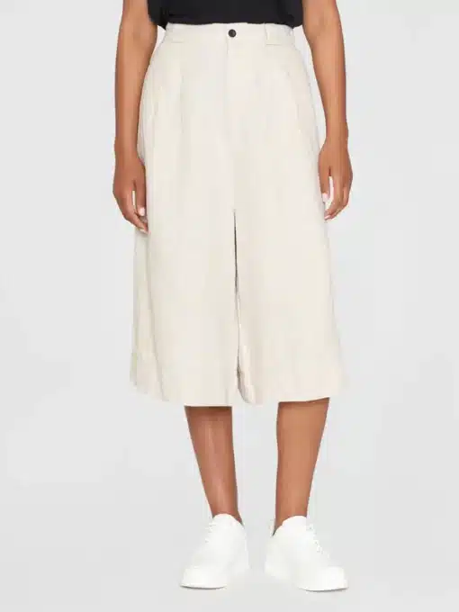 Knowledge Cotton Apparel Eve Natural Linen Baggy Culotte Light Feather Gray