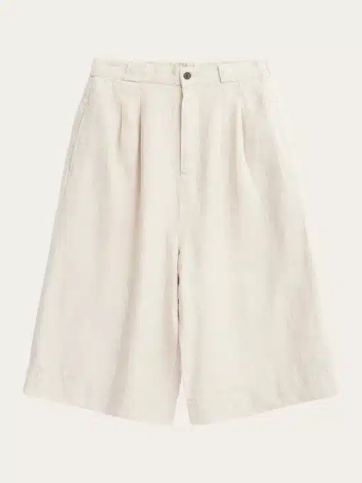 Knowledge Cotton Apparel Eve Natural Linen Baggy Culotte Light Feather Gray
