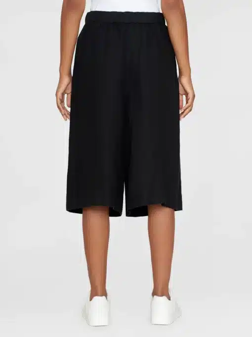 Knowledge Cotton Apparel Eve Natural Linen Baggy Culotte Black Jet