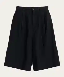 Knowledge Cotton Apparel Eve Natural Linen Baggy Culotte Black Jet