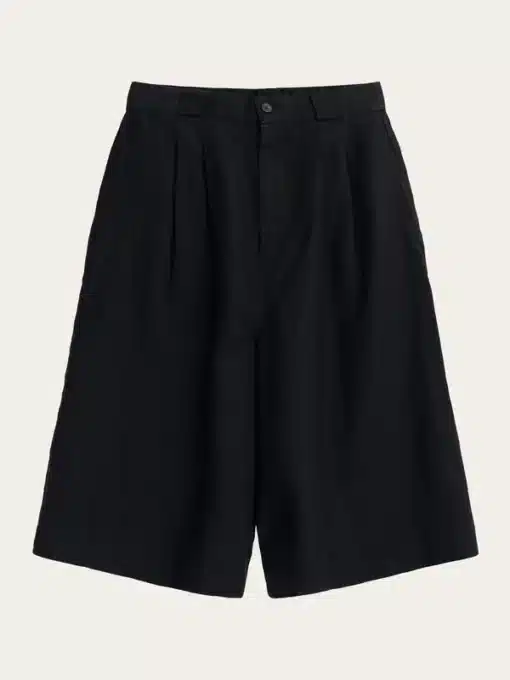Knowledge Cotton Apparel Eve Natural Linen Baggy Culotte Black Jet