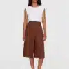 Knowledge Cotton Apparel Eve Natural Linen Baggy Culotte Tiramisu