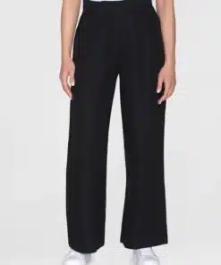 Knowledge Cotton Apparel Posey Wide Linen Pants Black Jet