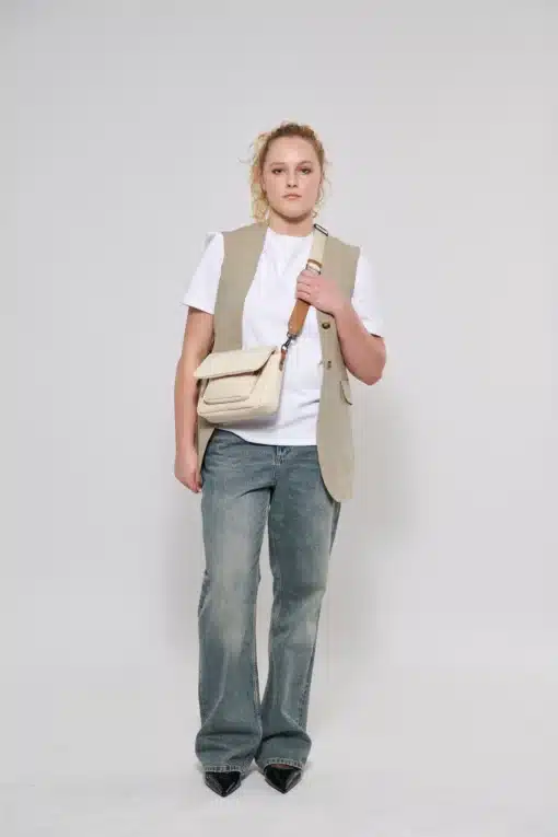 Hvisk Cayman Pocket Puffer Matte Twill Bag Pearl Cream