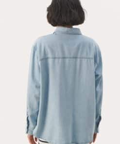 Part Two Collette Denim Shirt Whiteish Blue Denim