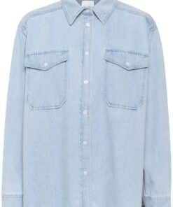 Part Two Collette Denim Shirt Whiteish Blue Denim