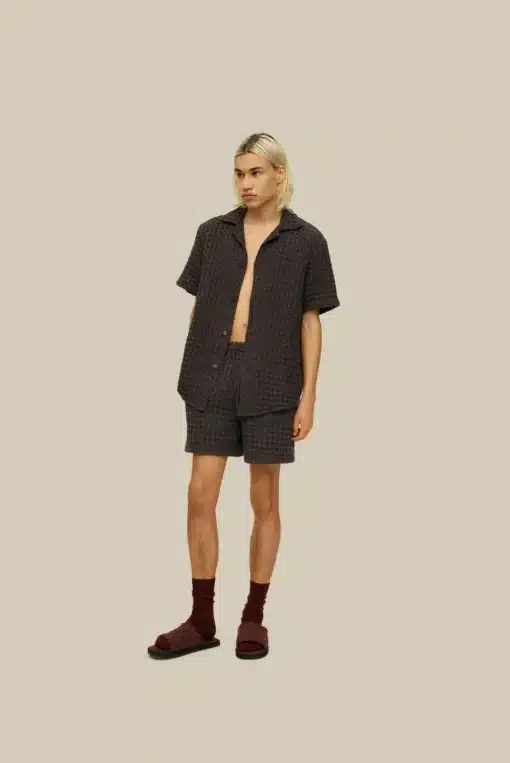 OAS Porto Waffle Shorts Nearly Black