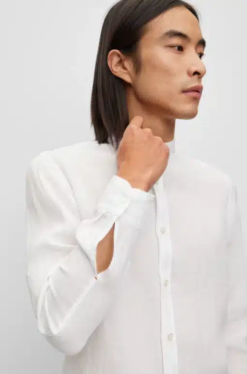 Boss Race Linen Shirt White