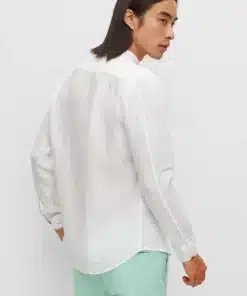 Boss Race Linen Shirt White