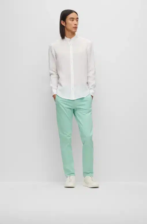 Boss Race Linen Shirt White