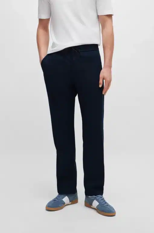 Boss Sanderson Linen Pants Dark Navy
