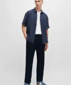 Boss Sanderson Linen Pants Dark Navy
