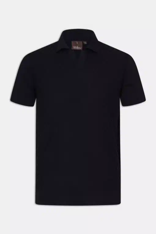 Oscar Jacobson Mirza Short Sleeve Poloshirt Dark Blue