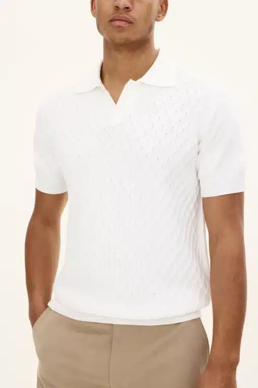 Oscar Jacobson Mirza Short Sleeve Poloshirt  White