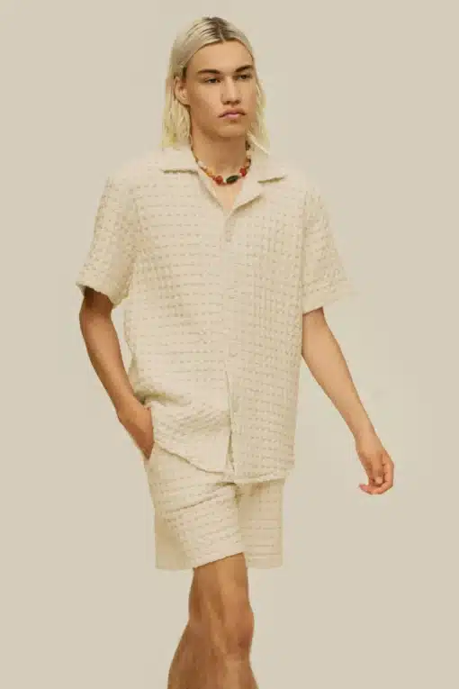 OAS Cuba Waffle Shirt Ecru