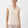 Comma, Satin T-shirt Beige