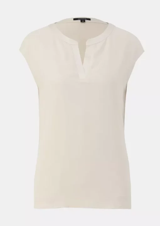 Comma, Satin T-shirt Beige