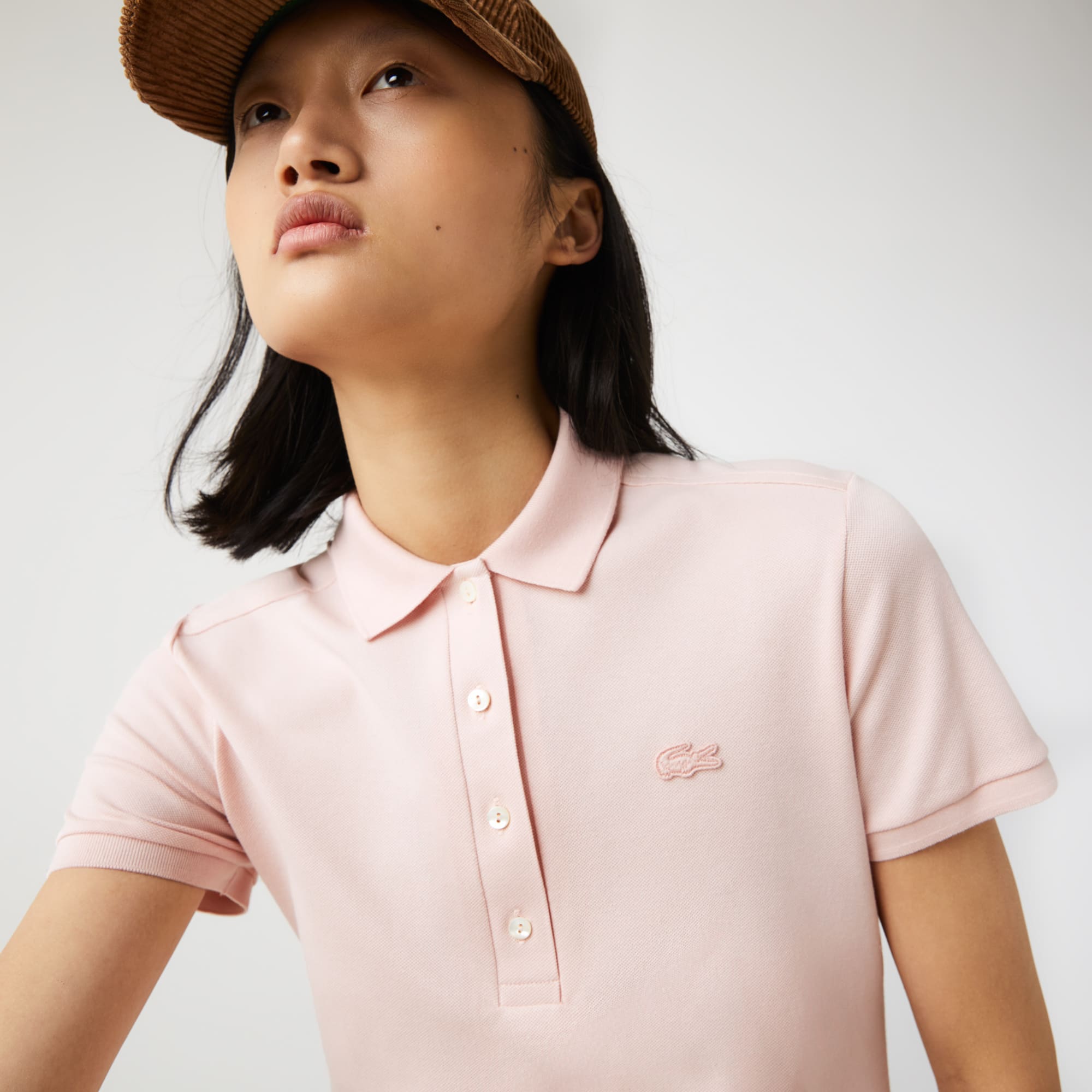 Pink lacoste polo womens best sale