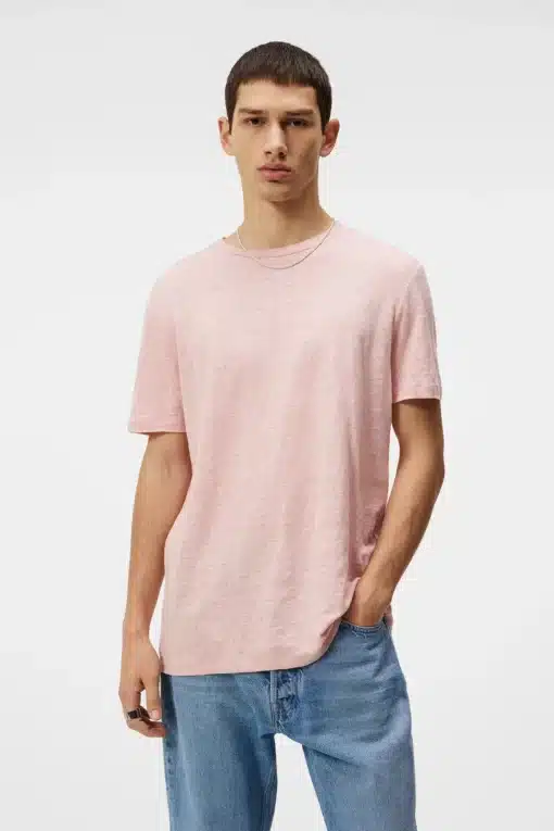 J.Lindeberg Coma Linen Tee Powder Pink