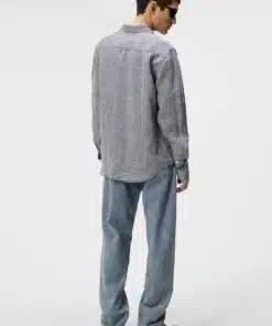 J.Lindeberg Slim Linen Melange Shirt Navy