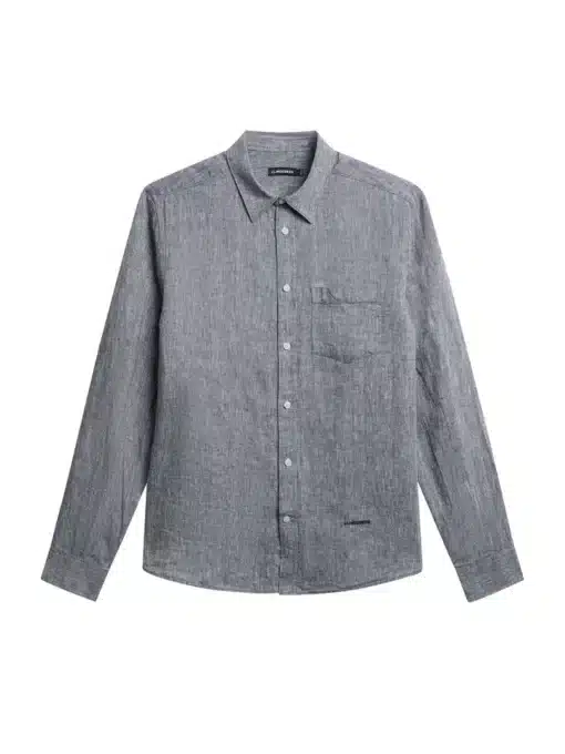 J.Lindeberg Slim Linen Melange Shirt Navy