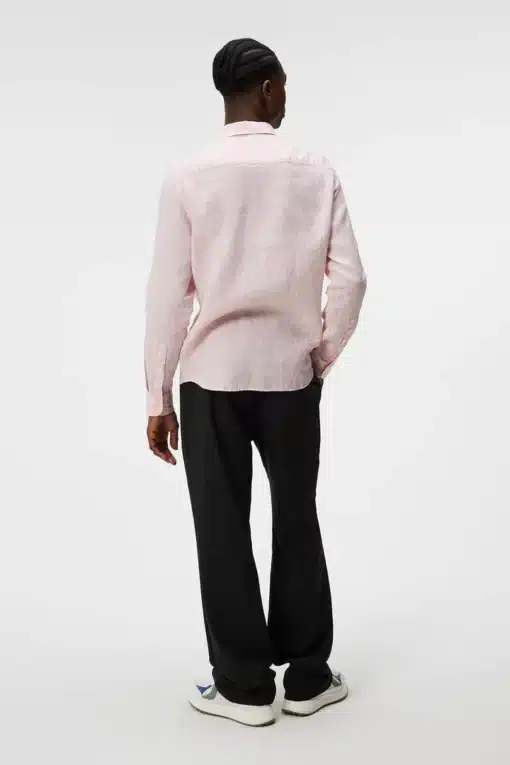 J.Lindeberg Slim Linen Melange Shirt Powder Pink