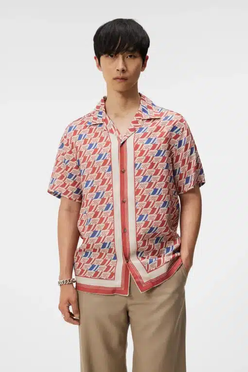 J.Lindeberg Elio Tencel Moto Print Shirt