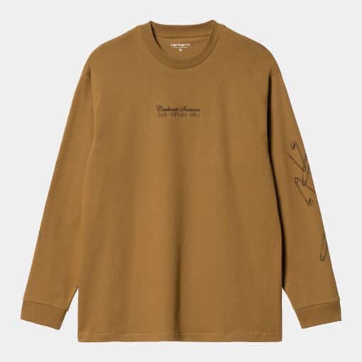 Carhartt WIP L/S Safety Pin T-Shirt Hamilton Brown/Black