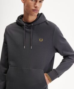 Fred Perry Tipped Hooded Sweatshirt Anchor grey/Dark caramel