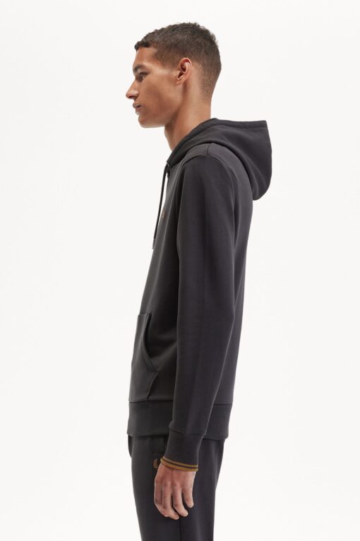 Fred Perry Tipped Hooded Sweatshirt Anchor grey/Dark caramel