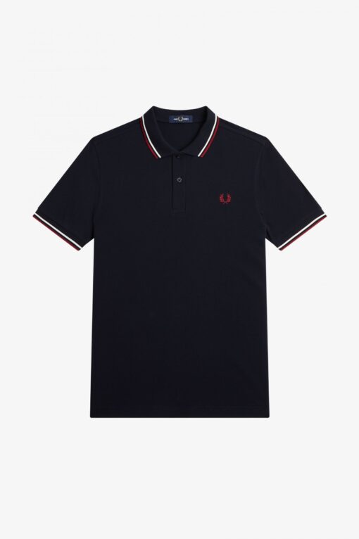 Fred Perry M3600 Pique NavySnow white/Burnt red