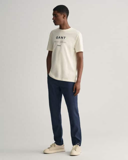 Gant Linen Cotton Slim Jeans Marine