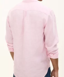 Oscar Jacobson Regular Fit Linen Shirt Pink
