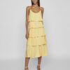 Vila Amalita Strap Flounce Maxi Dress Cornsilk