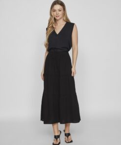 Vila Anla Ankle Skirt Black
