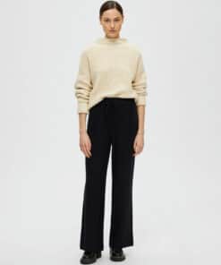 Selected Femme Viva-Gulia Long Linen Pant Black