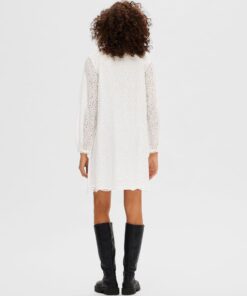 Selected Femme Tatiana Embroidery Dress Bright White