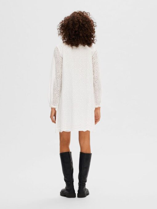 Selected Femme Tatiana Embroidery Dress Bright White